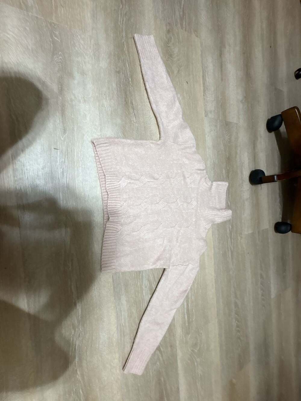 GB Girls Turtleneck Sweater Size L Pink Fuzzy Pullover